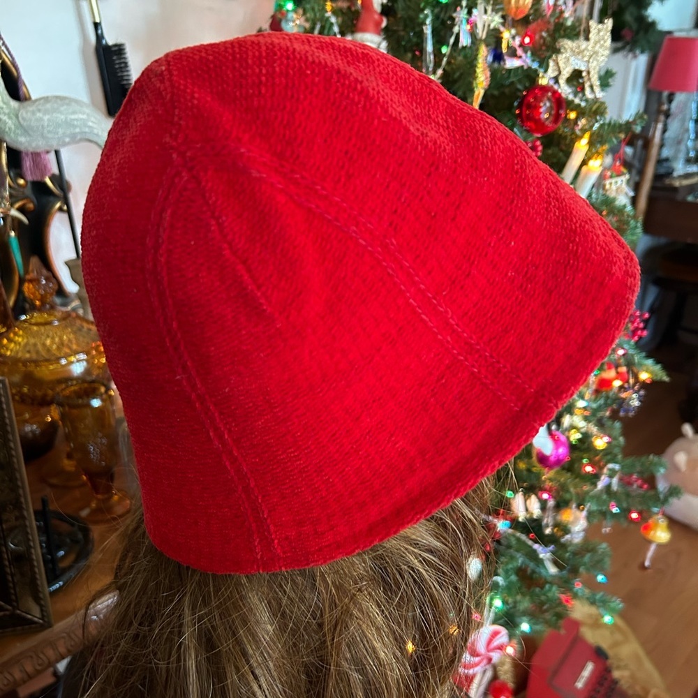 Vintage Red Chenille Bucket Hat - Picture 3 of 8